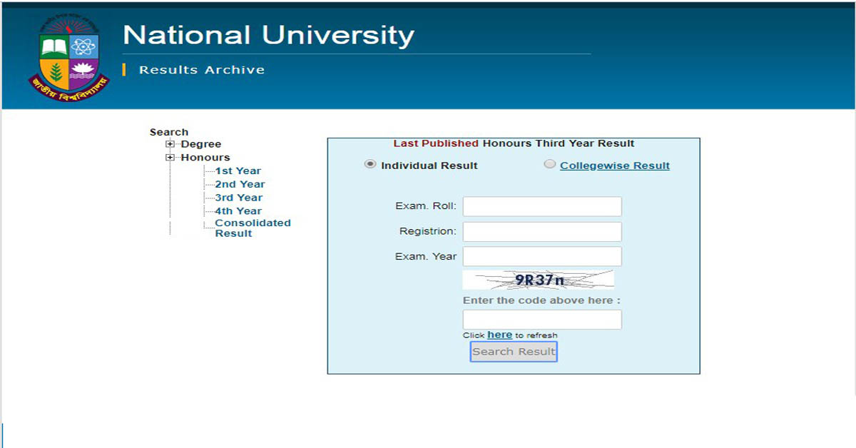 NU Honours 4th Year CGPA Result