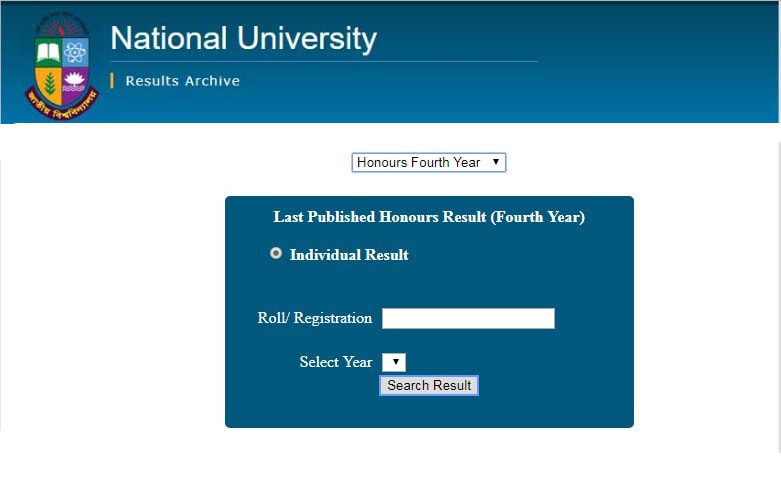 honours 4th year result