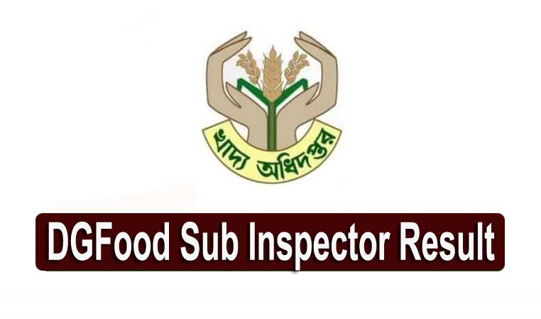 DGFood Sub Inspector Result 2021